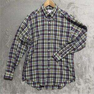 Brooks Brothers 346 Mens Medium Multi Plaid Long Sleeve Button Up Pocket Shirt